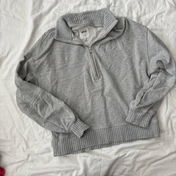 aerie Sweaters - Aerie Gray Quarter-Zip Sweater
